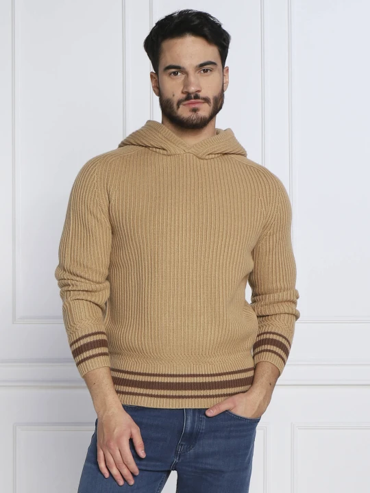 Zdjęcie produktu BOSS BLACK Wełniany sweter Lampione | Regular Fit camel