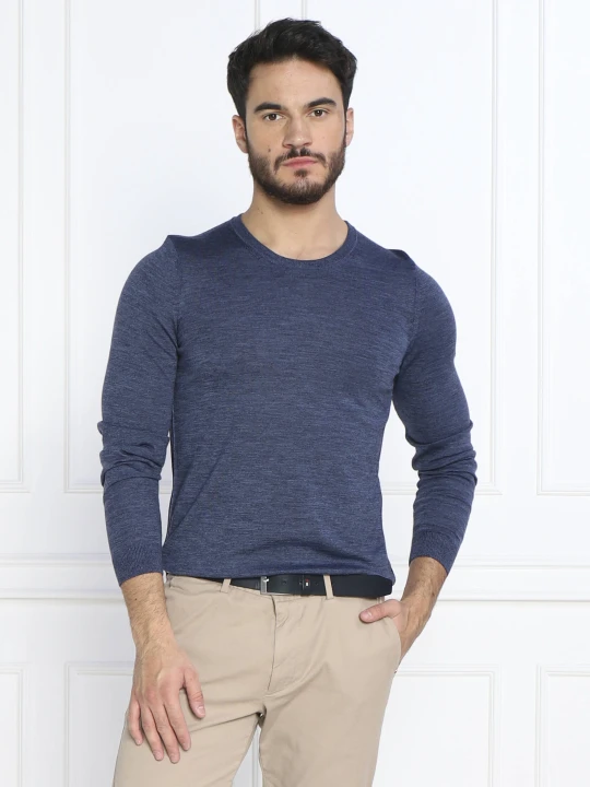 Zdjęcie produktu BOSS BLACK Wełniany sweter Leno-P | Slim Fit niebieski
