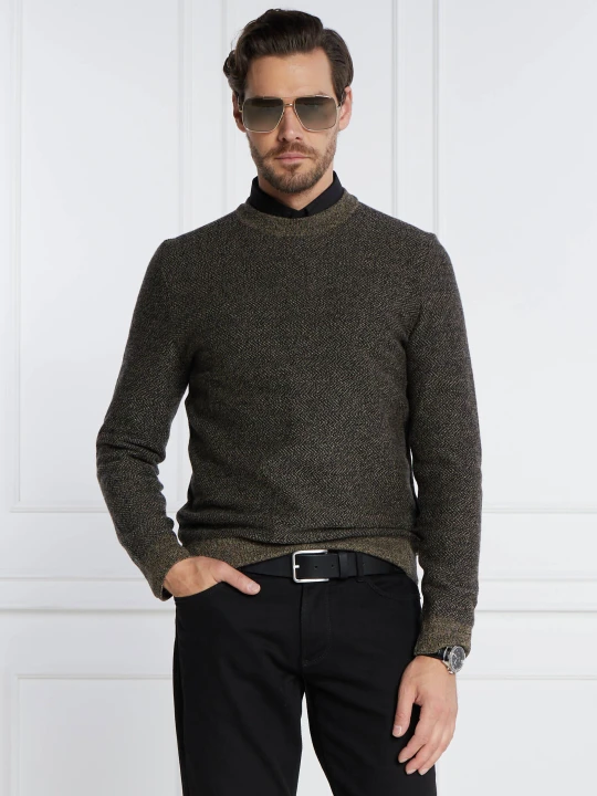 Zdjęcie produktu BOSS BLACK Wełniany sweter Marameo | Regular Fit brązowy