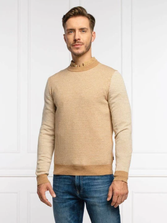 Zdjęcie produktu BOSS BLACK Wełniany sweter Nettuno | Longline Fit camel