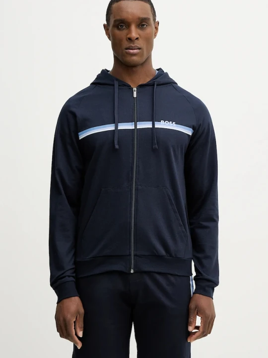 Zdjęcie produktu BOSS bluza lounge męska bawełniana Authentic Jacket H granatowy