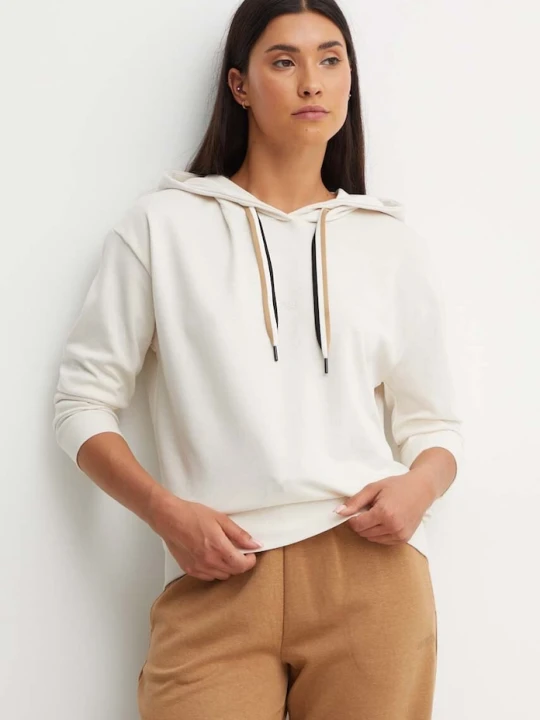 Zdjęcie produktu BOSS bluza lounge damska CP Stripe Hoodie beżowy