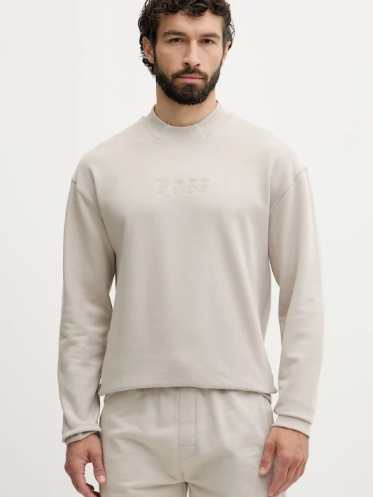 Zdjęcie produktu BOSS bluza lounge męska bawełniana beżowy
