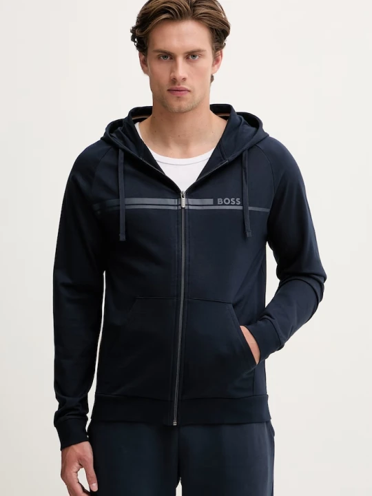 Zdjęcie produktu BOSS bluza lounge męska bawełniana Authentic Jacket H granatowy