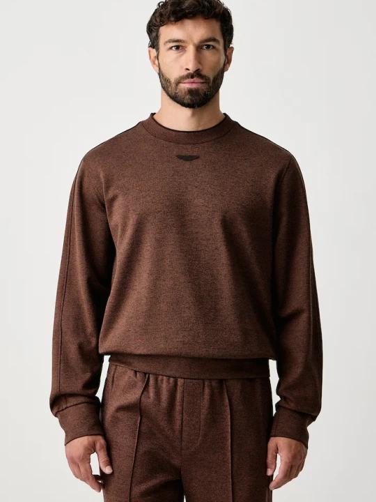 Zdjęcie produktu BOSS bluza męska z bawełną x Aston Martin brązowy