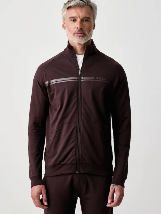 Zdjęcie produktu BOSS bluza rozpinana męska bawełniana Authentic Jacket Z brązowy