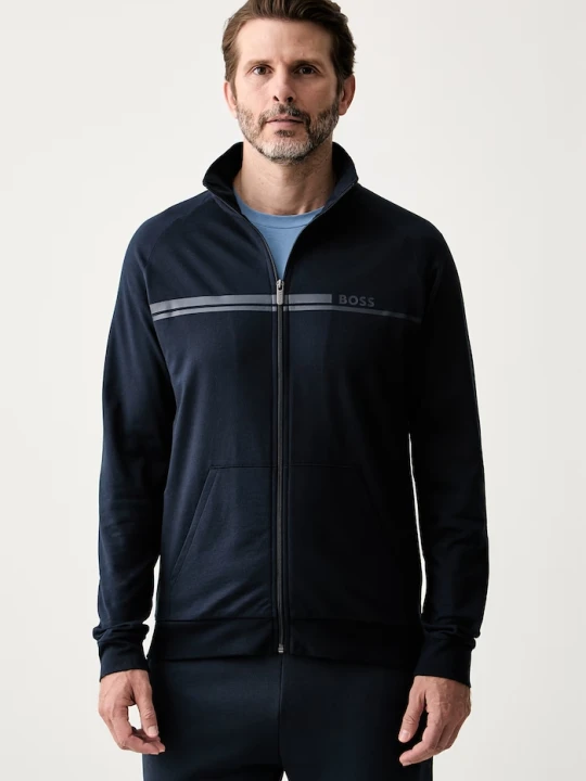 Zdjęcie produktu BOSS bluza rozpinana męska bawełniana Authentic Jacket Z granatowy