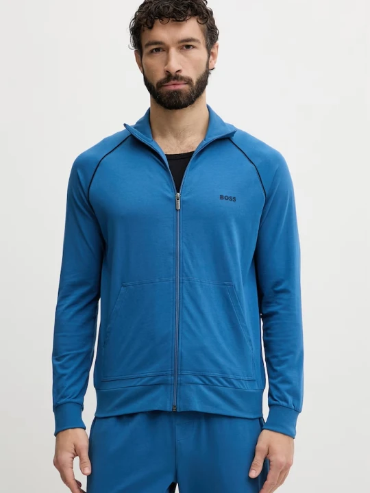 Zdjęcie produktu BOSS bluza rozpinana męska bawełniana z elastanem Mix&Match Jacket Z niebieski