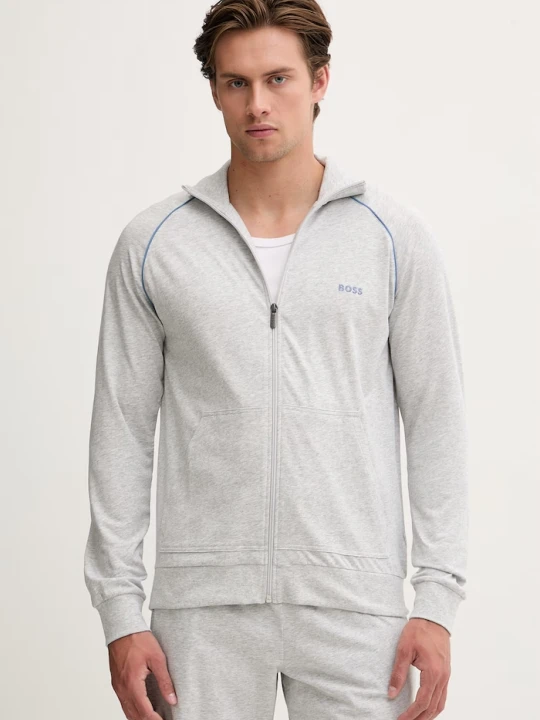 Zdjęcie produktu BOSS bluza rozpinana męska bawełniana z elastanem Mix&Match Jacket Z szary