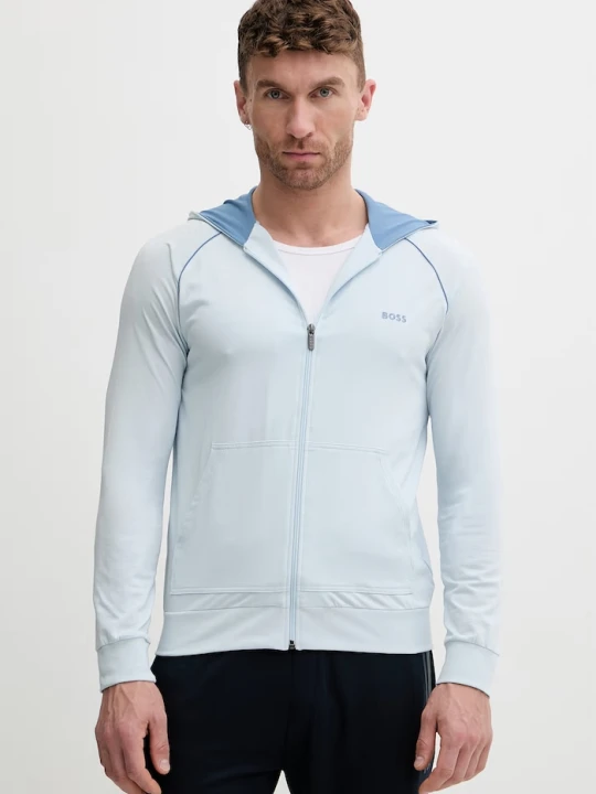 Zdjęcie produktu BOSS bluza rozpinana z kapturem męska bawełniana z elastanem Mix&Match Jacket H niebieski