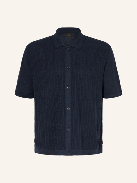 Zdjęcie produktu Boss Bluzka Z Dzianiny Amicino Comfort Fit Z Lnem blau GRANATOWY