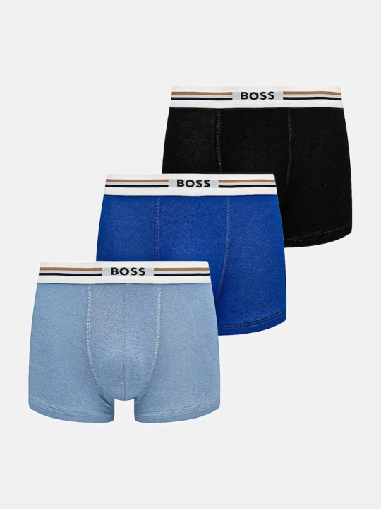 Zdjęcie produktu BOSS bokserki dopasowane męskie z wiskozą Trunk 3P Revive 3-pack niebieski