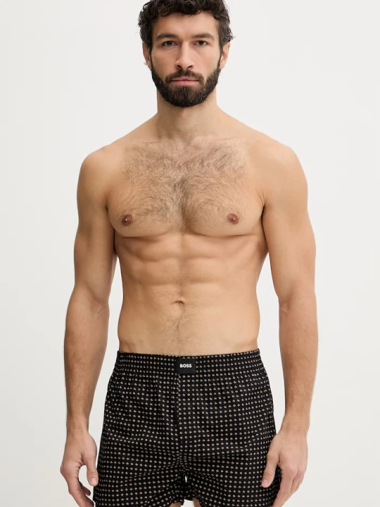 Zdjęcie produktu BOSS bokserki luźne męskie bawełniane 2P Boxer S. CW Peach 2-pack czarny