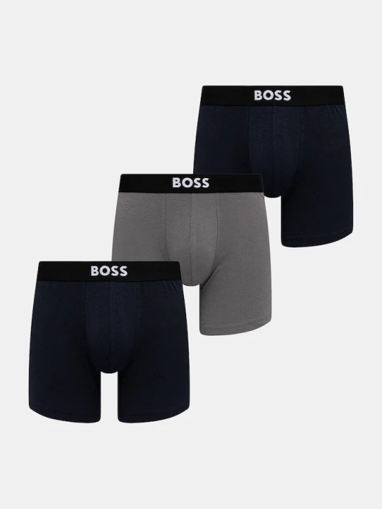Zdjęcie produktu BOSS bokserki dopasowane męskie bawełniane z elastanem BoxerBr 3P BOSS ONE 3-pack szary