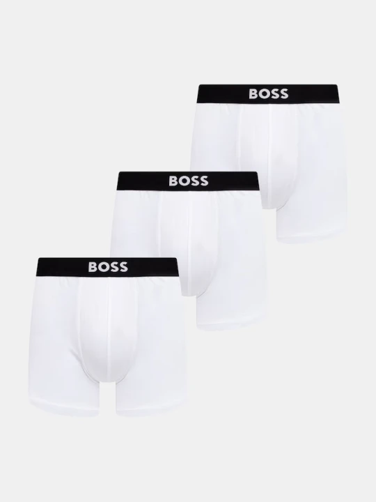 Zdjęcie produktu BOSS bokserki dopasowane męskie bawełniane z elastanem BoxerBr 3P BOSS ONE 3-pack biały