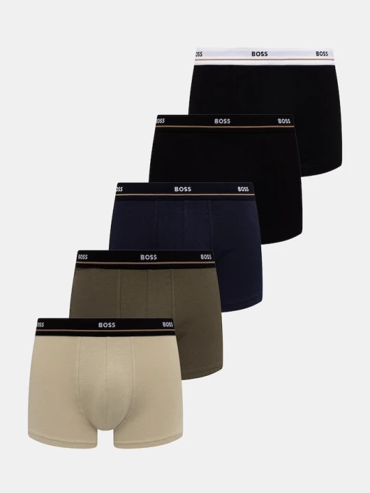 Zdjęcie produktu BOSS bokserki męskie bawełniane z elastanem Trunk 5P Essential 5-pack zielony