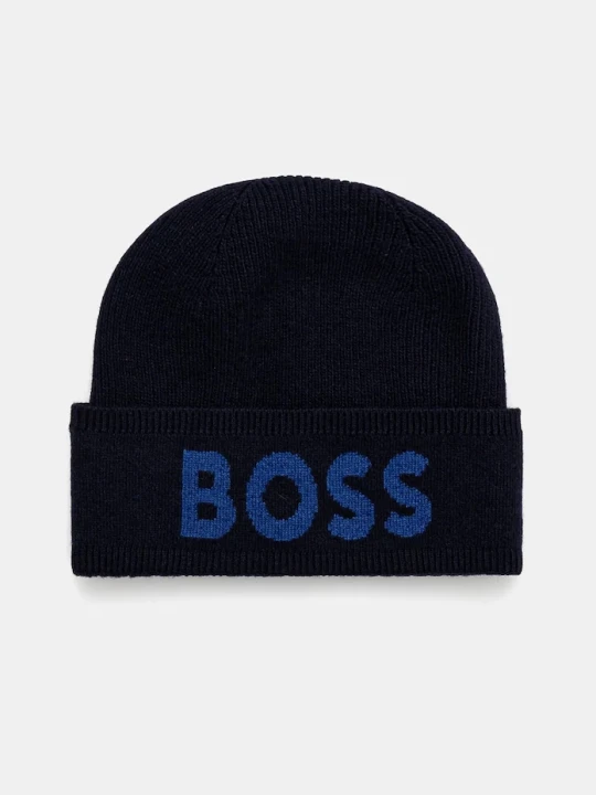 Zdjęcie produktu BOSS czapka z domieszką wełny granatowy