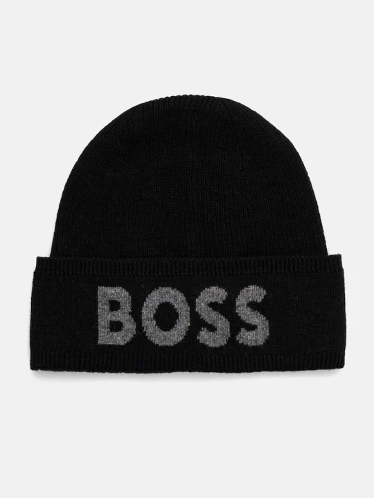 Zdjęcie produktu BOSS czapka z domieszką wełny czarny