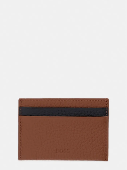 Zdjęcie produktu BOSS etui na karty męskie skórzane BOSS x Aston Martin brązowy