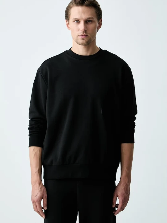 Zdjęcie produktu BOSS Green bluza męska z bawełną SW_Crewneck czarny