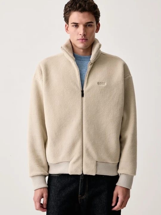 Zdjęcie produktu BOSS Green bluza polarowa męska SW_Teddy FZ beżowy
