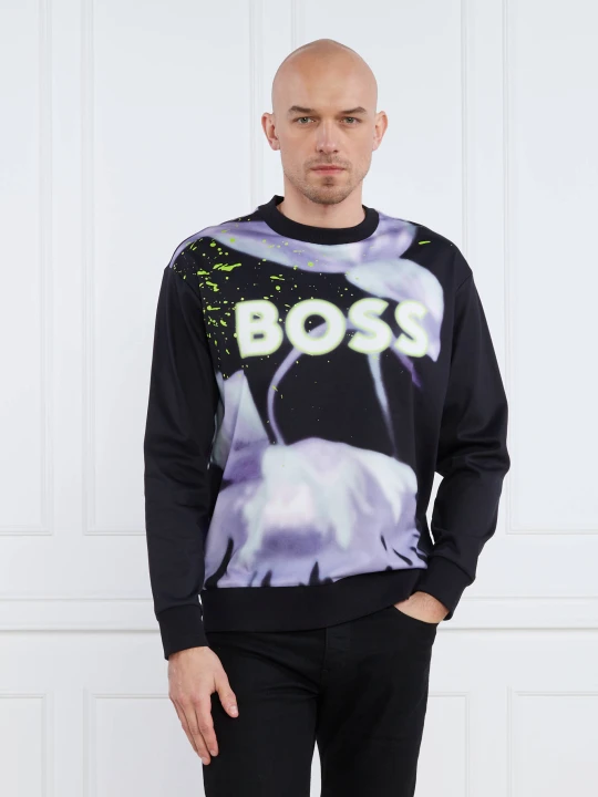 Zdjęcie produktu BOSS GREEN Bluza Salbo Lotus | Regular Fit czarny