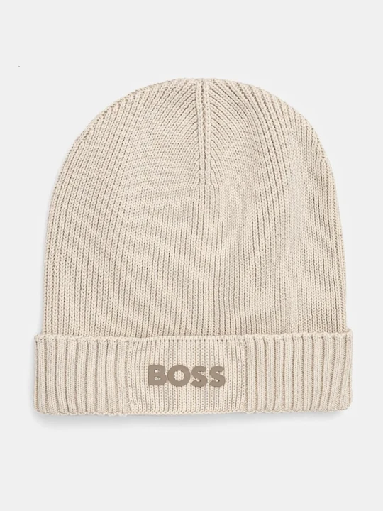 Zdjęcie produktu BOSS Green czapka z domieszką wełny Asic_Beanie-X beżowy