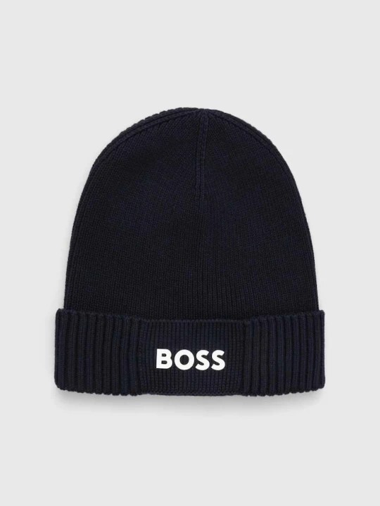 Zdjęcie produktu BOSS Green czapka z domieszką wełny Asic_Beanie-X granatowy