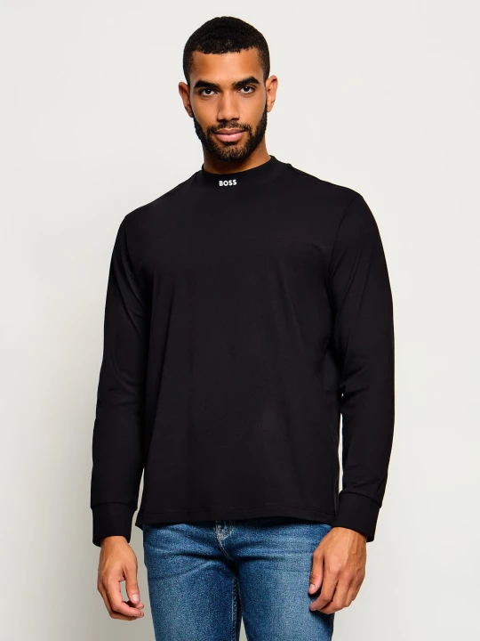Zdjęcie produktu BOSS GREEN Półgolf Long | Regular Fit czarny