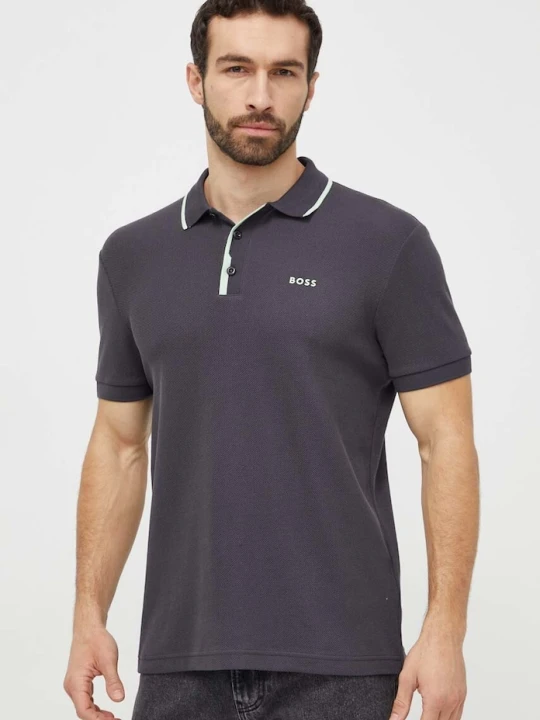 Zdjęcie produktu BOSS Green polo bawełniane szary