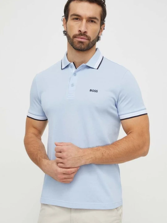 Zdjęcie produktu BOSS Green polo męskie bawełniane Paddy niebieski