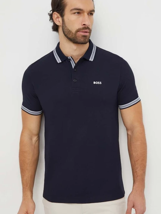 Zdjęcie produktu BOSS Green polo męskie bawełniane Paddy granatowy