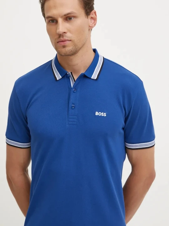 Zdjęcie produktu BOSS Green polo męskie bawełniane Paddy niebieski