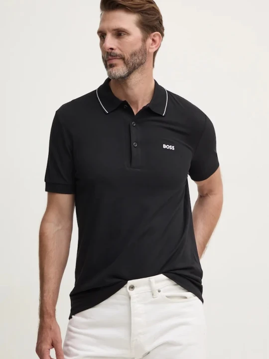 Zdjęcie produktu BOSS Green polo bawełniane Paule 4 czarny