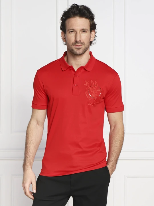 Zdjęcie produktu BOSS GREEN Polo BOSS X LOONEY TUNES Paddy Lunar | Regular Fit czerwony