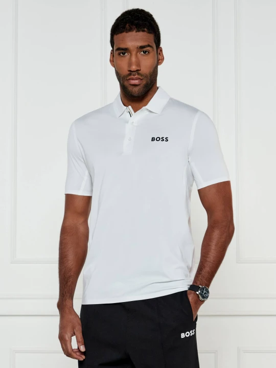 Zdjęcie produktu BOSS GREEN Polo BOSS x Matteo Berrettini Patteo MB 17 | Slim Fit | stretch biały