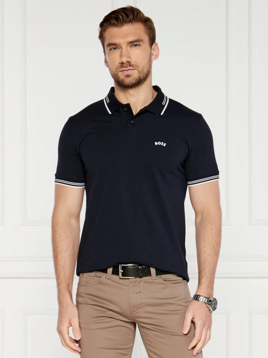 Zdjęcie produktu BOSS GREEN Polo Curved | Slim Fit | stretch granatowy