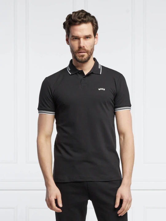 Zdjęcie produktu BOSS GREEN Polo Curved | Slim Fit | stretch czarny