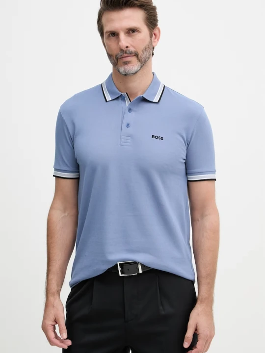 Zdjęcie produktu BOSS Green polo męskie bawełniane Paddy niebieski