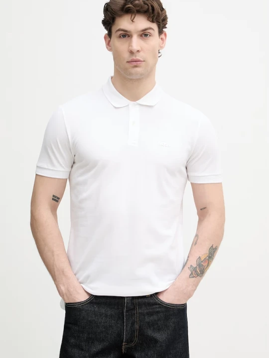 Zdjęcie produktu BOSS Green polo męskie bawełniane Pio 1 biały