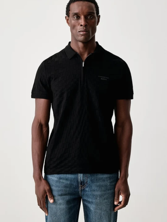 Zdjęcie produktu BOSS Green polo męskie bawełniane PL_PS Icons70 Jacq czarny