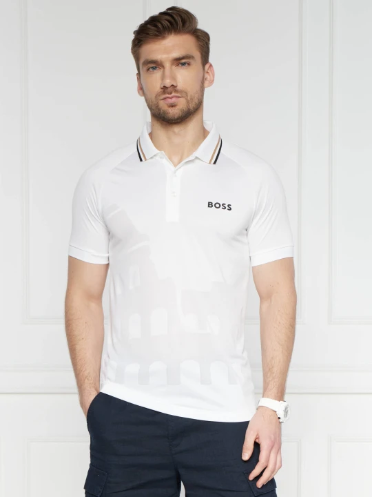Zdjęcie produktu BOSS GREEN Polo Patteo | Slim Fit | stretch biały