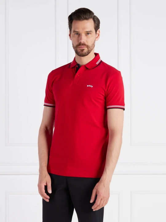 Zdjęcie produktu BOSS GREEN Polo Paul Curved | Slim Fit | stretch czerwony