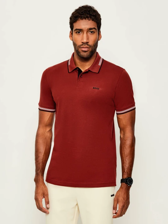 Zdjęcie produktu BOSS GREEN Polo Paul | Slim Fit | stretch bordowy