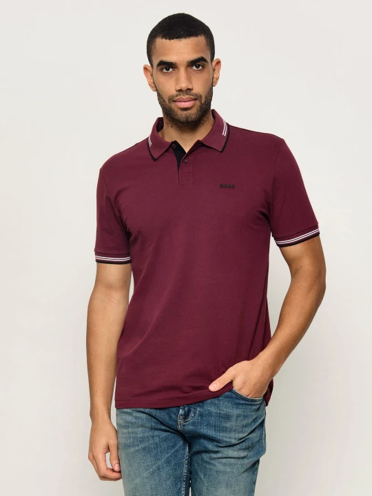Zdjęcie produktu BOSS GREEN Polo Paul | Slim Fit | stretch bordowy