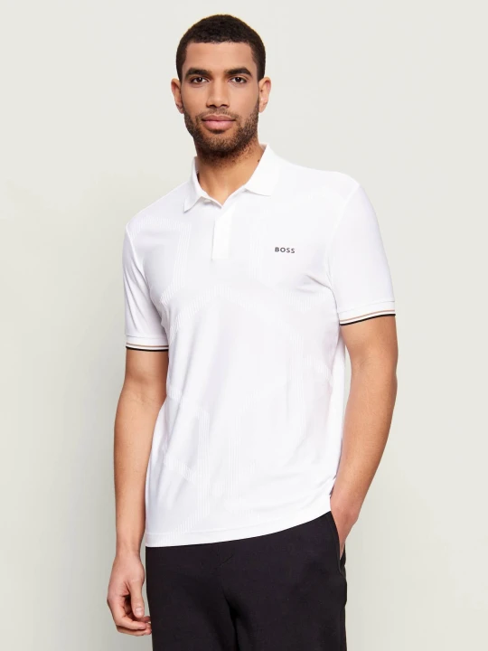 Zdjęcie produktu BOSS GREEN Polo PL_GOC Chip Hexa | Regular Fit | stretch biały