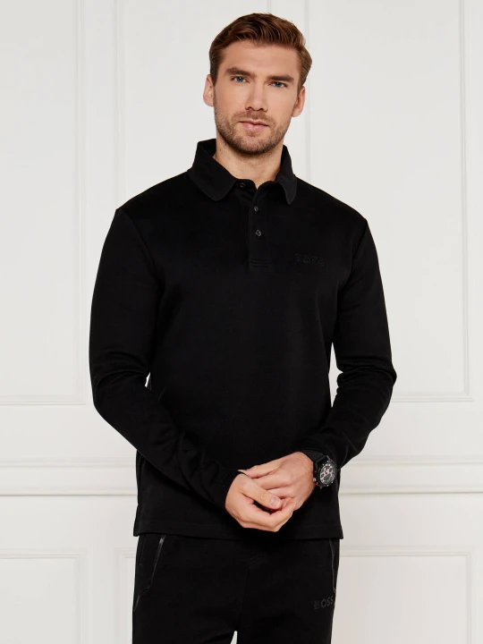 Zdjęcie produktu BOSS GREEN Polo Plisy Mirror | Regular Fit czarny