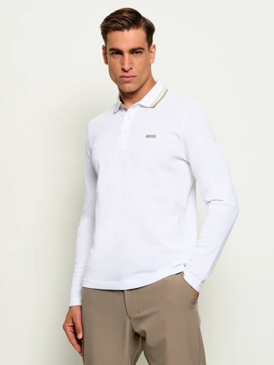 Zdjęcie produktu BOSS GREEN Polo Plisy | Regular Fit biały