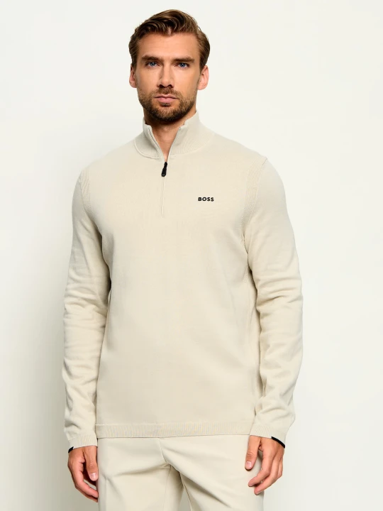 Zdjęcie produktu BOSS GREEN Sweter KN_Ever-X QZ | Regular Fit beżowy