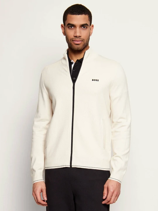 Zdjęcie produktu BOSS GREEN Sweter KN_League FZ | Regular Fit beżowy
